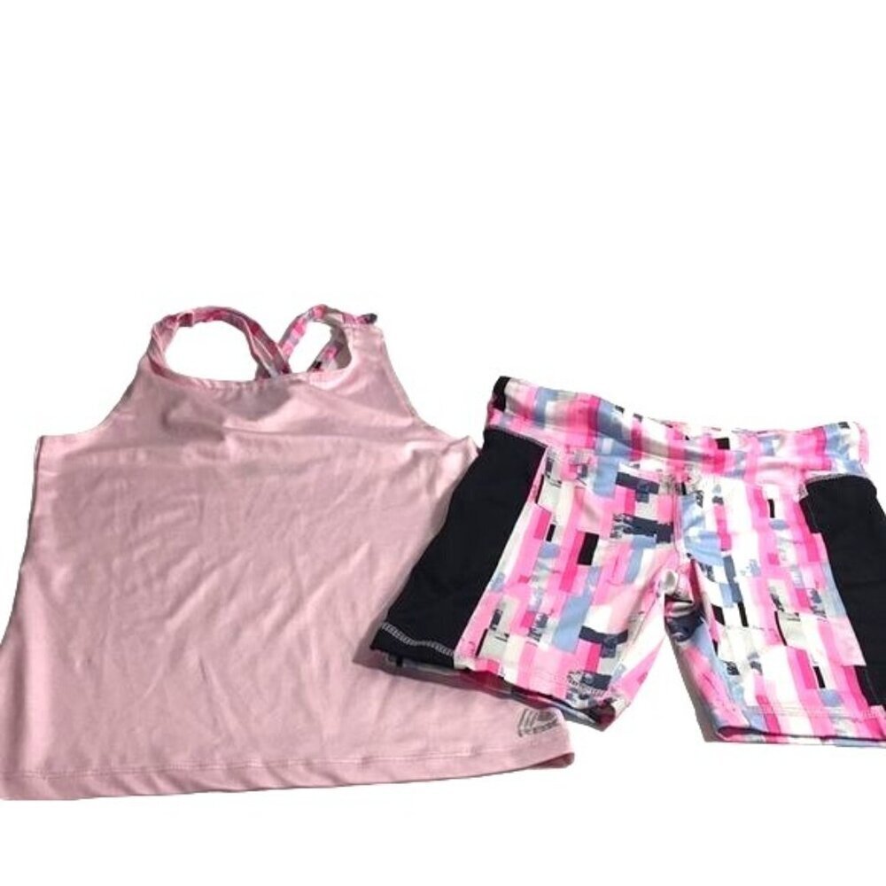 RBX Performance Girls Athletic Short Set Pink/Multi Size S 7-8